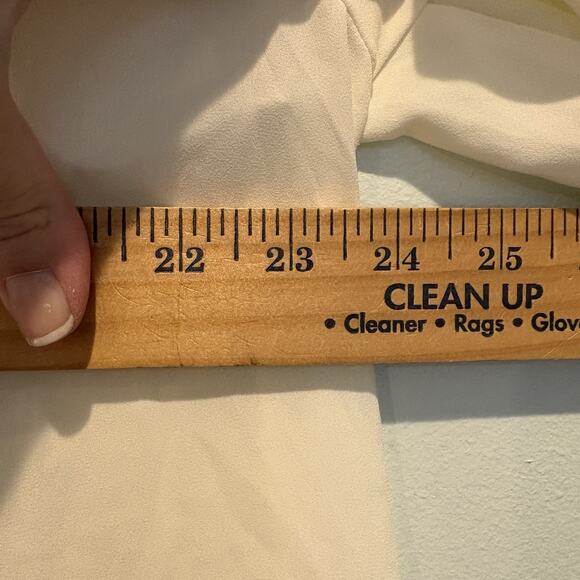 Talbots Blouse Women Large L Cream Lace Front Ruffle Trim Career Feminine Office - Picture 10 of 13